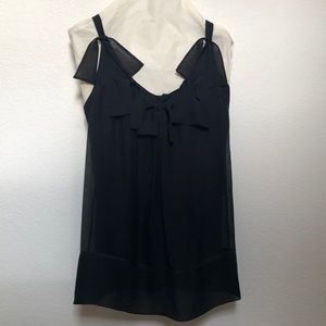 Diane Von Furstenberg Black Flirty Bow Top